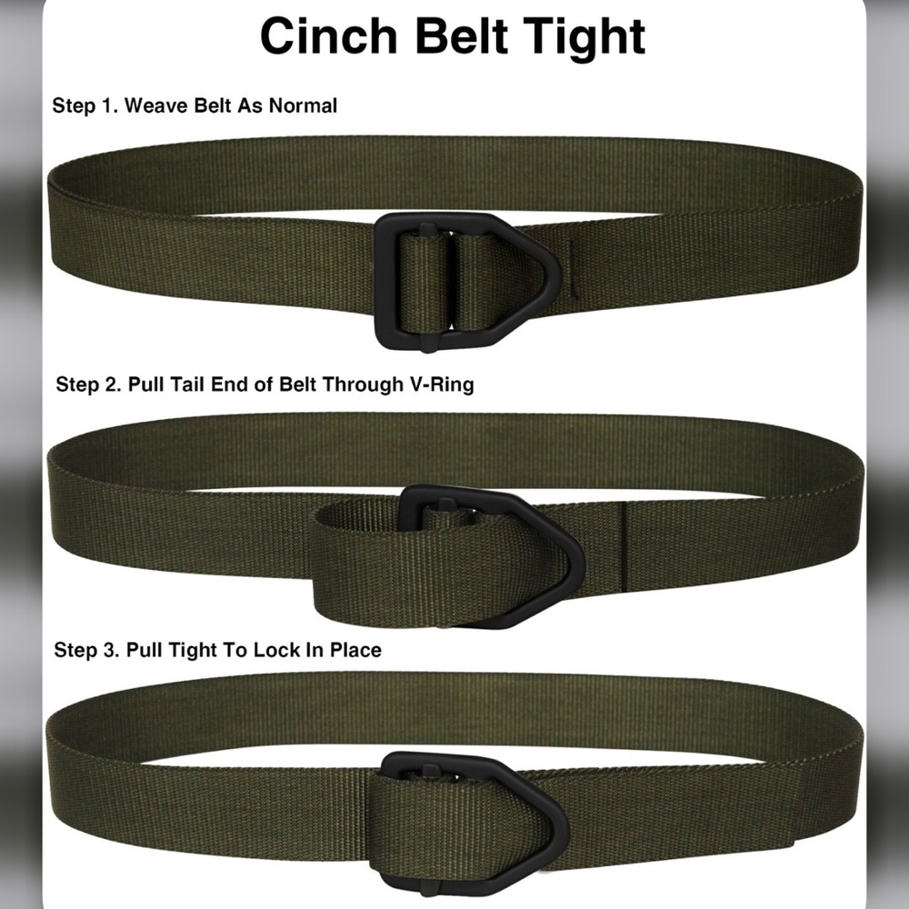 Bison Designs great shape 38mm army green last chance heavy duty v buckle belt - Picture 6 of 7